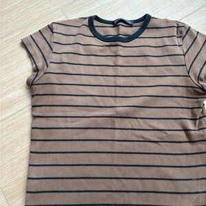 Brandy Melville Brown and Black Short Sleeve Tee